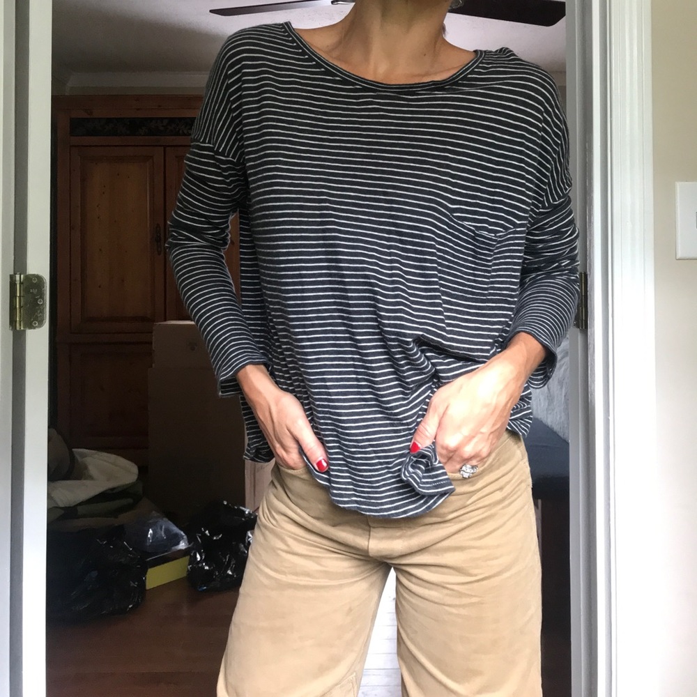 Vince Striped Pocket long sleeve